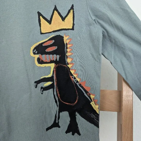 Jean-Michel Basquiat Dinosaur Crown Boys Long-sleeve T-Shirt - Picture 2 of 6